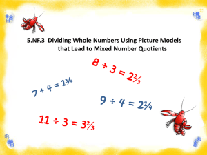 5.NF.3 Use picture models to divide whole numbers leading to