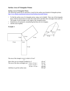 Surface Area of Cylinders and Triangular Prisms
