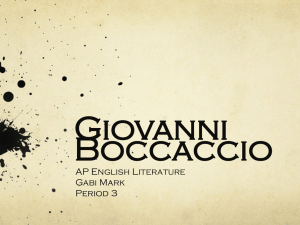 Giovanni Boccaccio - AP English Literature and Composition