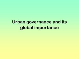 Urban governance and its global importance
