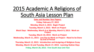 2015 Academic A Religions of South Asia Lesson Plan