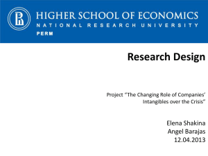 Research Design Project *The Changing Role of Companies