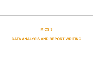 MICS 3: Data Analysis and Report Writing