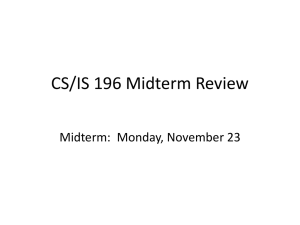 CIS 196 midterm review fall 15
