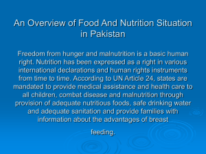An Overview of Food and Nutrition Situation in Pakistan