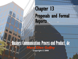 Chapter 13 Proposals and Formal Reports