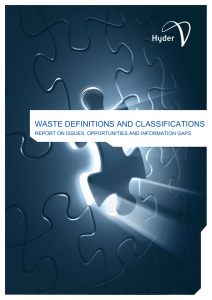 Waste Definitions and Classifications