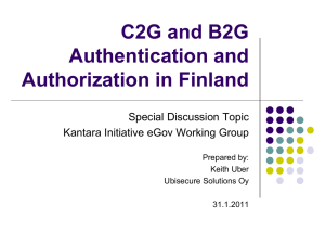 C2G and B2G Authentication and Authorization in
