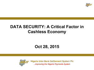 DATA SECURITY: A Critical Factor in Cashless Economy by Olufemi