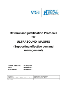 VETTING PROTOCOLS FOR ULTRASOUND