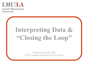 Interpreting Data & “Closing the Loop”