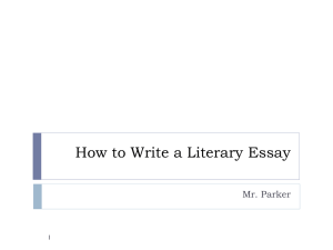 How to Write a Literary Essay