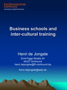 Business schools and inter-cultural training
