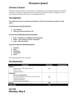 sheet persuasive speech assignment Motivated Monroe's Sequence