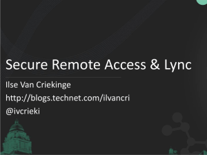Secure Remote Access & Lync