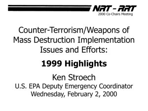 1999 Highlights Ken Stroech US EPA Deputy Emergency