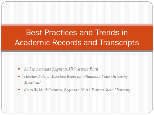 Best practices and trends in academic records and