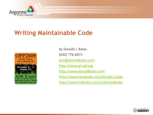 Writing Maintainable Code