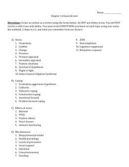 Positive Self- talk / Coping Thoughts Worksheet