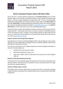 Call for Innovation Projects Autism CRC March 2014