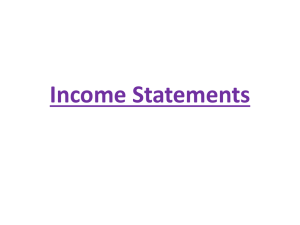Income Statements Income Statement