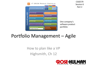 Session 6 Part 2 - Portfolio Governance