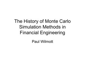 The History of Monte Carlo Simulation Methods