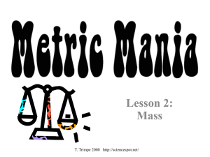 Metric Units Mass