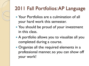 2011 Fall Portfolios: AP Language