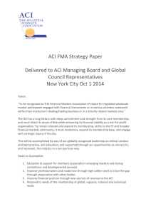 ACI FMA Strategy Paper Delivered to ACI Managing Board and