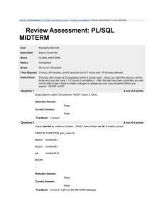Review Assessment: PL/SQL MIDTERM