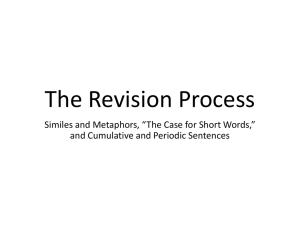 "The Case for Short Words," and Cumulative and Periodic