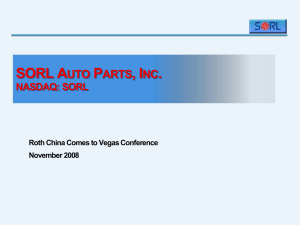 SORL Auto Parts, Inc.at Roth Las Vegas Conference 2008