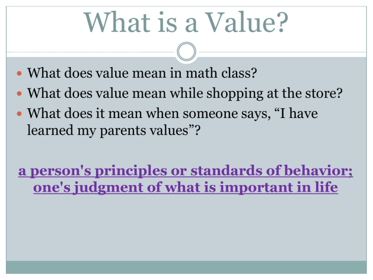 What Does The A Value Mean In Math