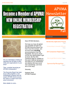 Newsletter - American Pre-Veterinary Medical Association