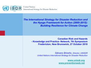 The International Strategy for Disaster Reduction and the