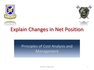 Net Cost = Change in Net Position