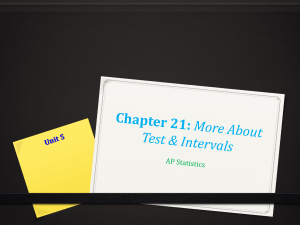 Chapter 21-More About Tests & Intervals