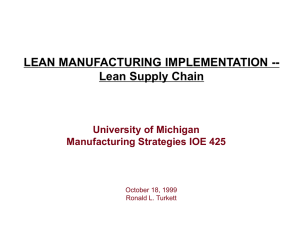 Lean Supply Chain Ronald L. Turkett