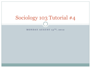 Sociology 103 Tutorial