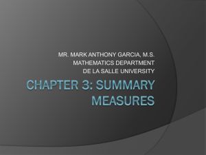 Chapter 3: Summary measures