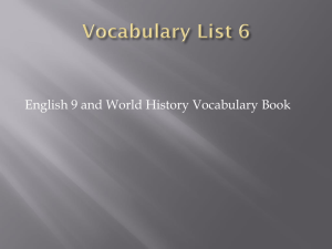 Vocabulary List 6 - Solon City Schools