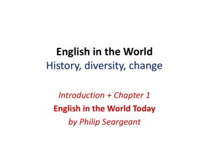 English in the World History, diversity, change