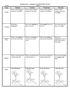 Weekly Homework Sheet