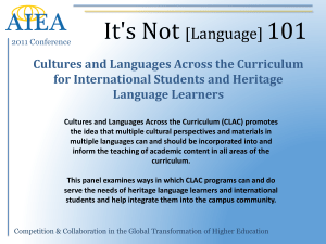 Cultures and Languages Across the Curriculum for