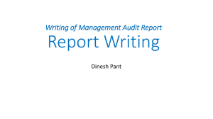Preparation of Audit Report Writing, Dr. Dinesh Pant