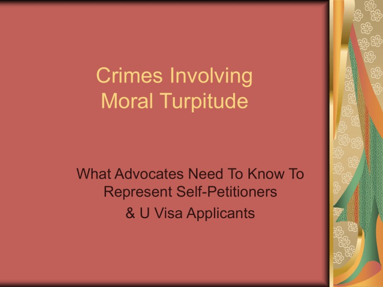 List Of Offences Relating To Moral Turpitude