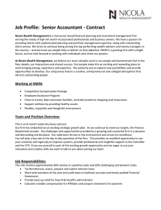 Job Profile: Senior Accountant - Contract