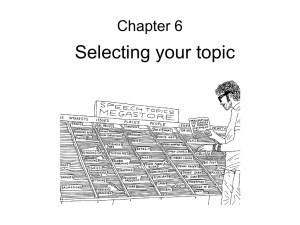 Selecting your topic