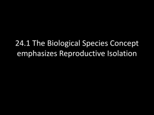 24.1 The Biological Species Consept emphasizes